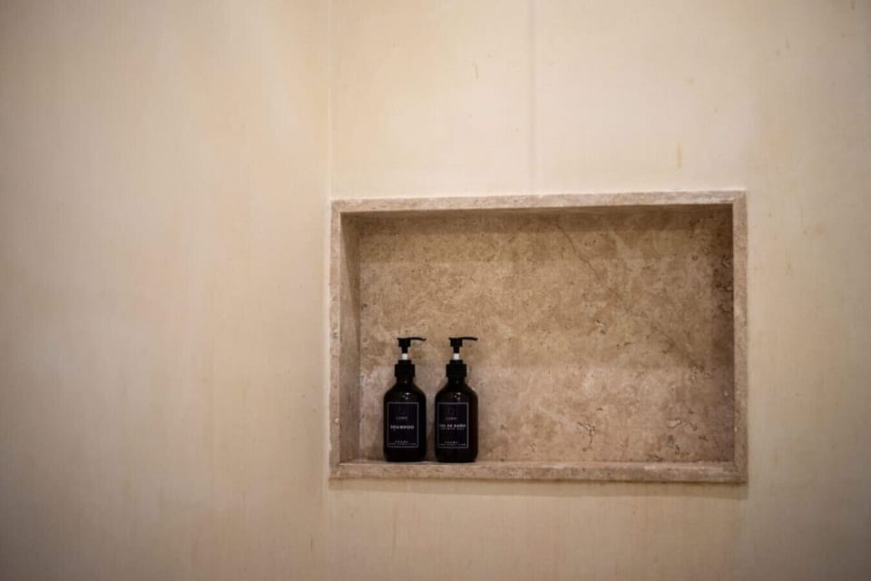 Master bath with quality essentials for a fresh, comfortable stay.