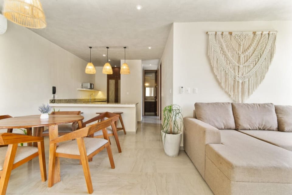 Spacious living room with smart TV—where comfort meets entertainment.