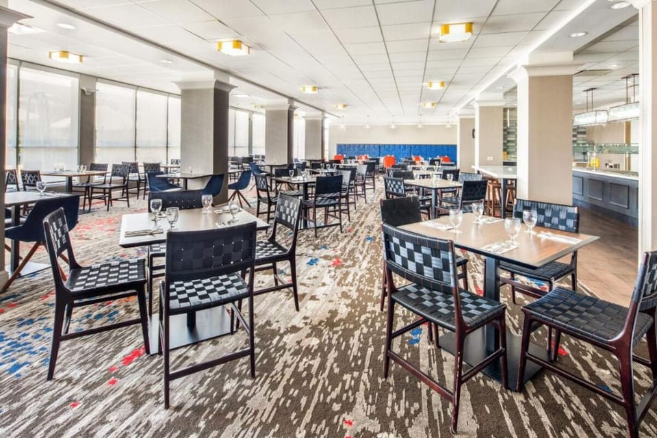 Dine comfortably in a spacious restaurant with relaxed vibes.