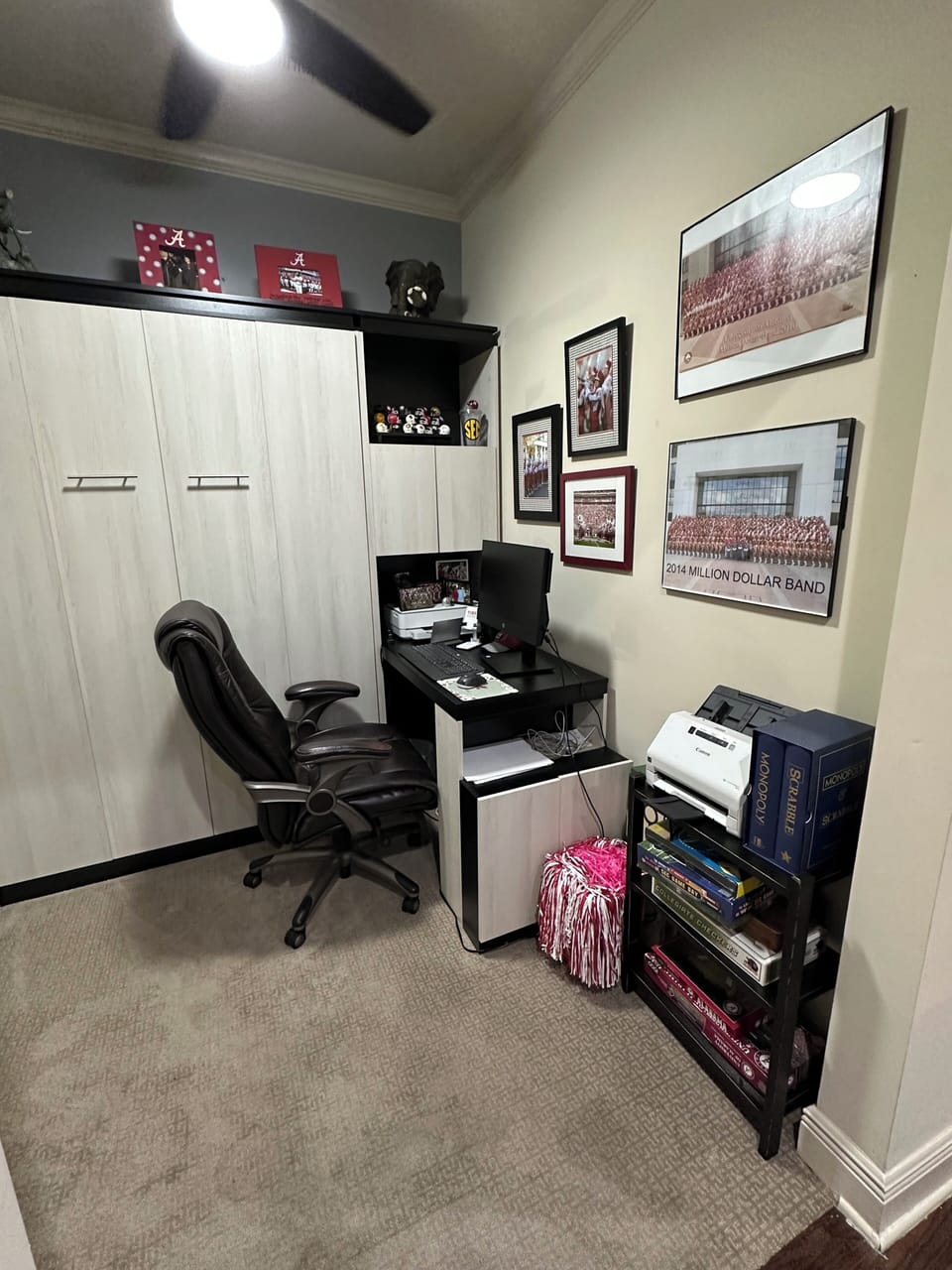 Office Area with Full Size Murphy Bed