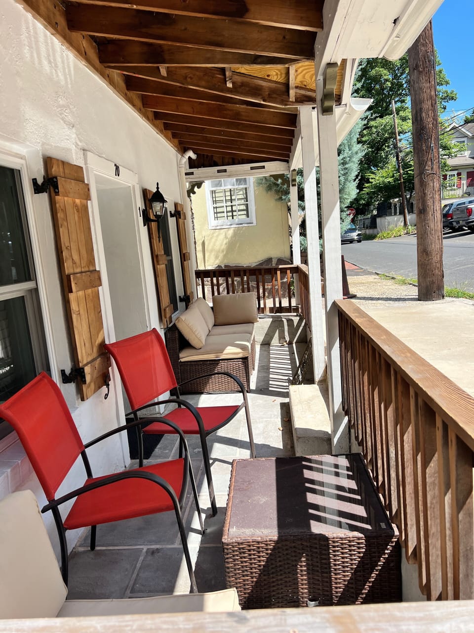 Patio in front of the house