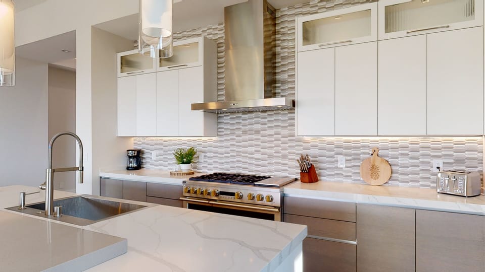 Gourmet kitchen with professional series gas range