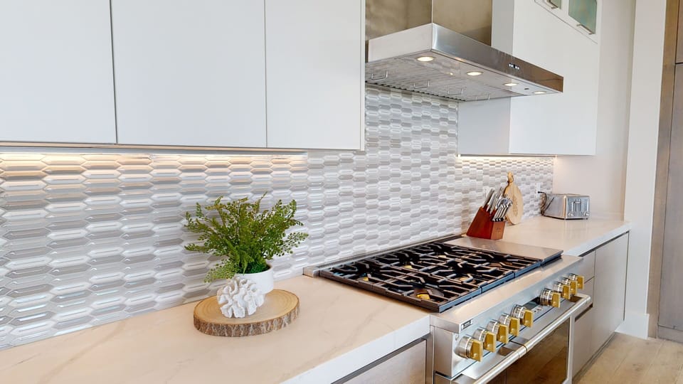 Gourmet kitchen with elegant finishes