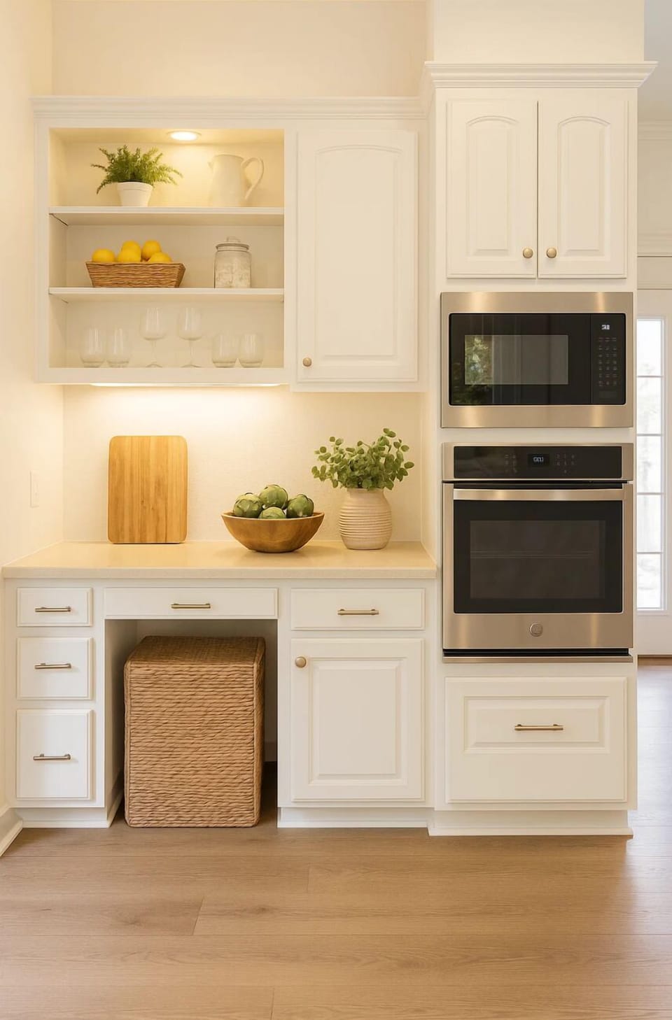 Built-in appliances with plenty of prep space.
