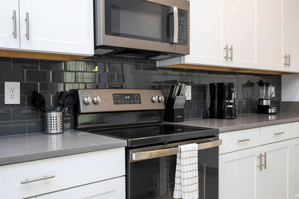 Every detail matters! Enjoy a morning brew from the coffee station or use the modern appliances to make home-cooked meals a breeze.