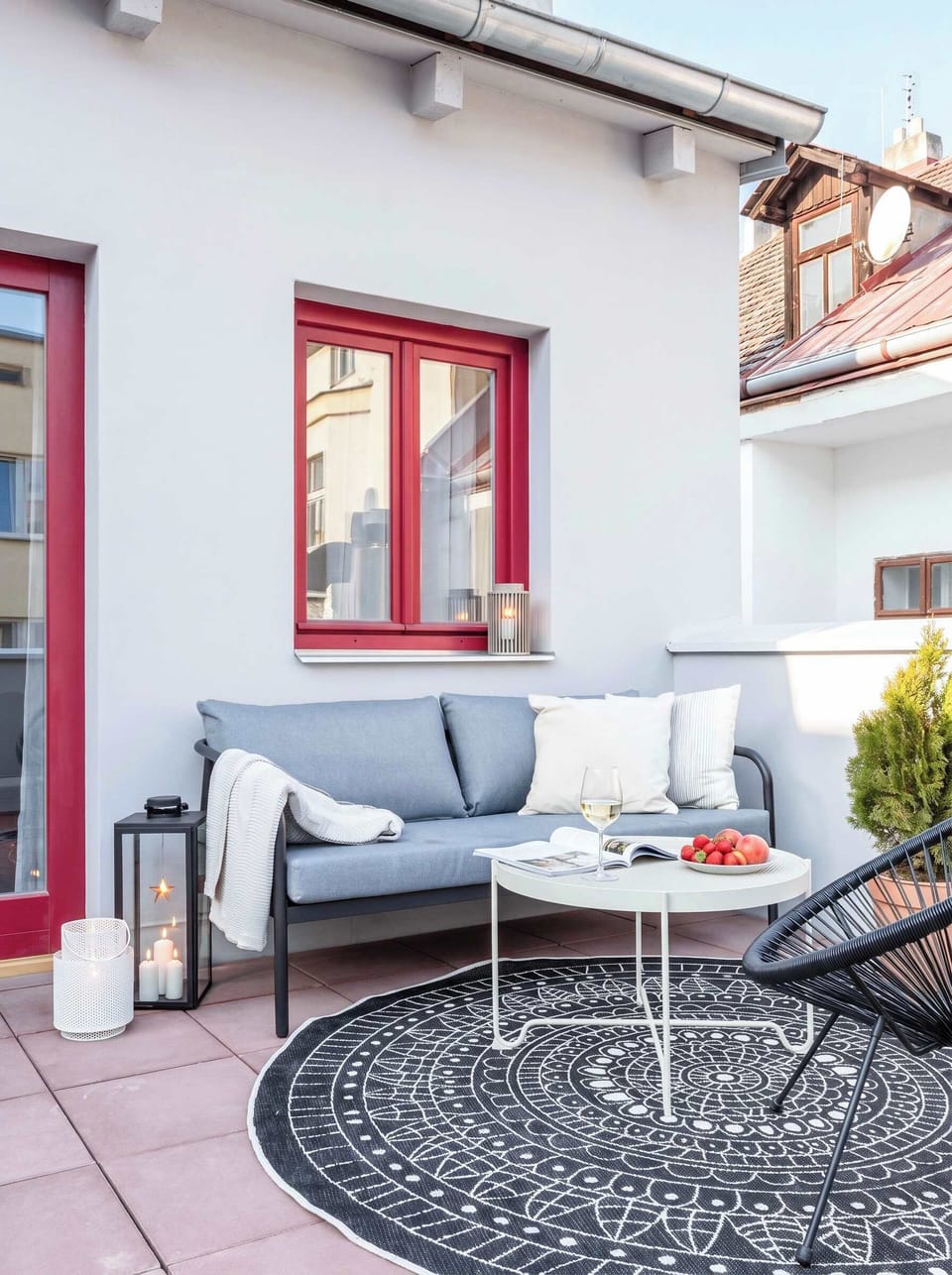 The terrace is equipped with outdoor seating for your ultimate comfort