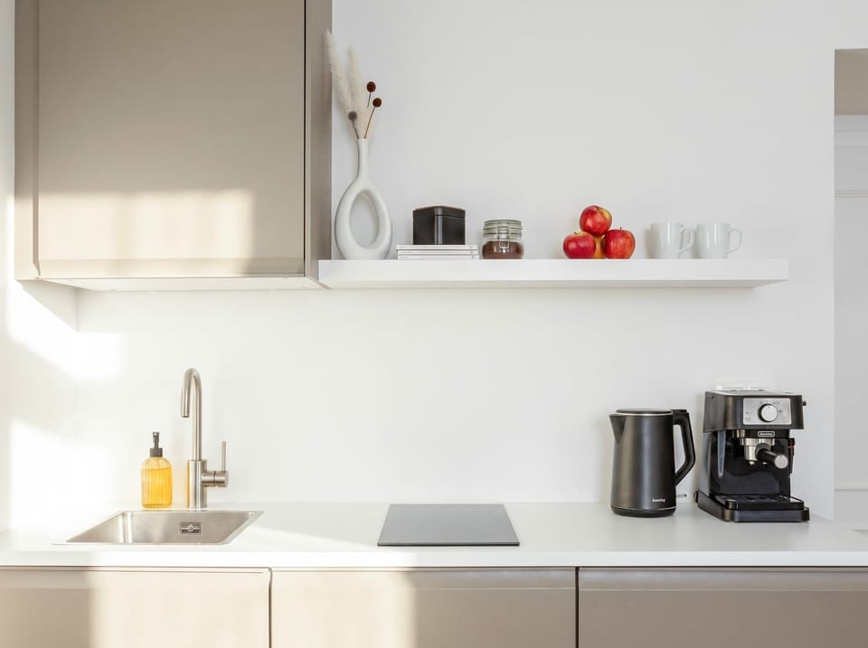 Kitchen is fully equipped with everything you need for basic cooking - please, see the list of amenities