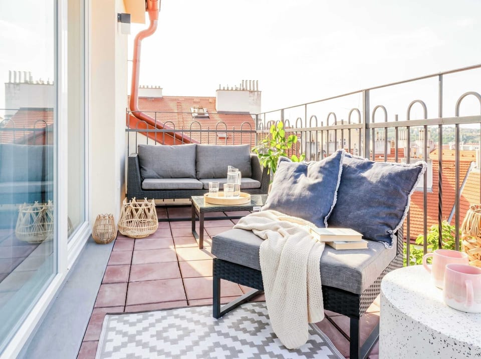 Comfortable outdoor seating at the terrace