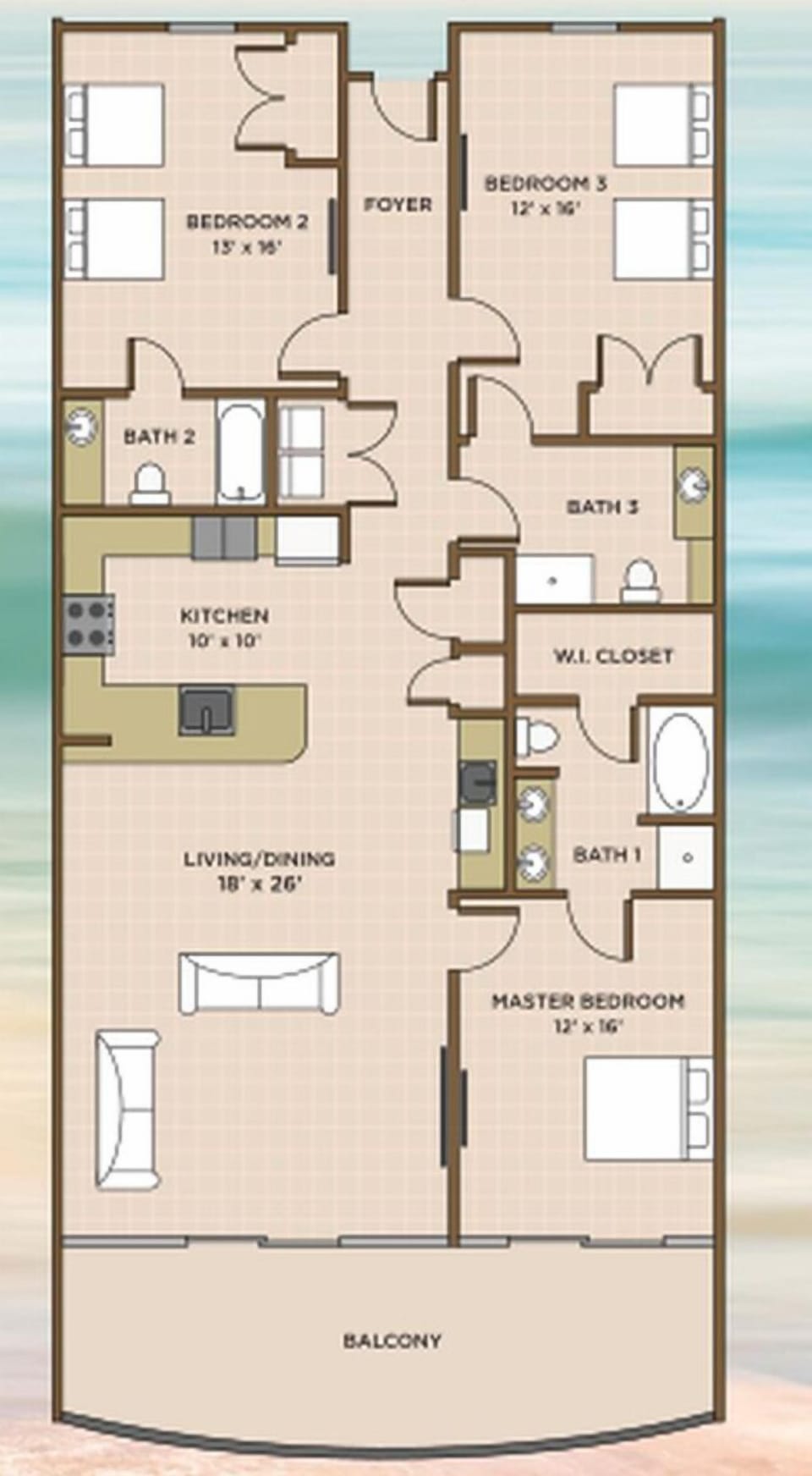 Explore this 3 bedroom 3 bath vacation rental with stunning views and beachfront balcony access from the master suite