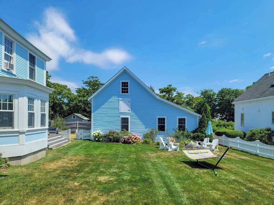 Side yard and view of barn