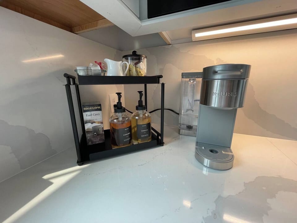 coffee/tea provided 
keurig coffee/ tea kettle