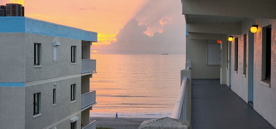 Beautiful sunrise from the entrance side of condo