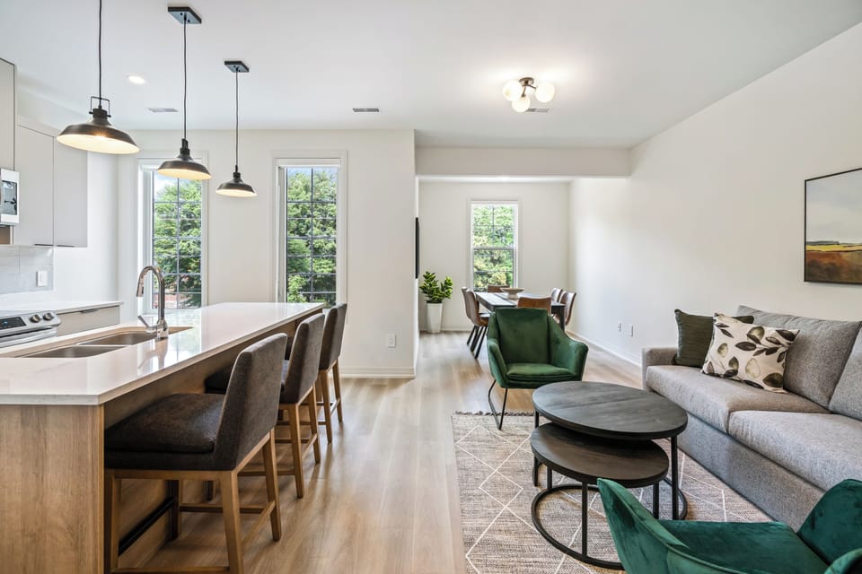 Open kitchen and living space.