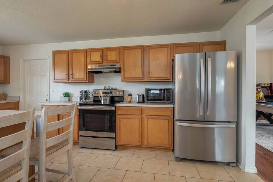 Stainless steel appliances throughout.