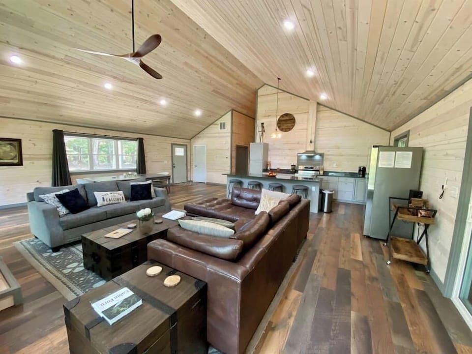 Open concept kitchen and living area