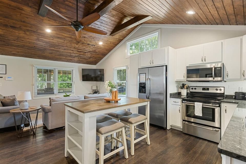 kitchen with barstool seating