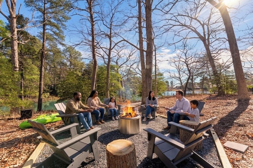 Every evening ends here. Pull up an Adirondack chair, light the fire pit & relax