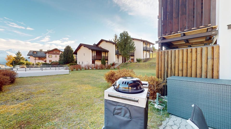 Garden with a barbecue