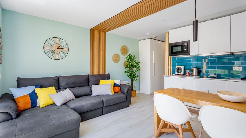The living area is a complete, pleasant, and clean functional space #algarve #vacations #airbnb #comfort #pt