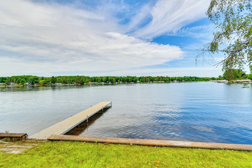 Cottage Exterior | Private Boat Dock | Lake Access On-Site