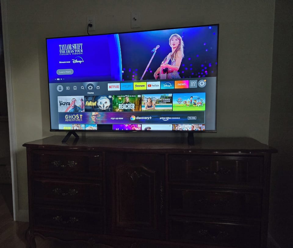 New 55" smart tv in master bedroom