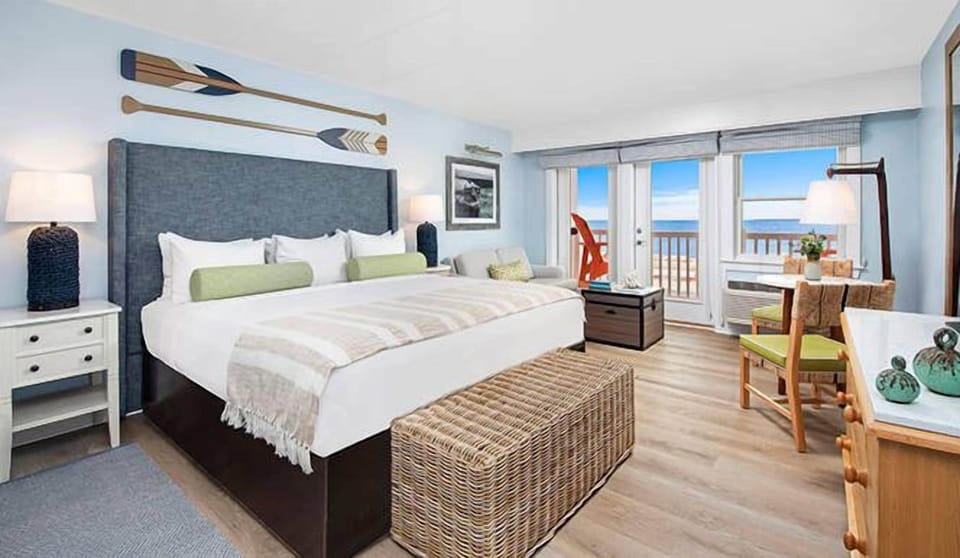 Wake to ocean breezes from your king bed and balcony.