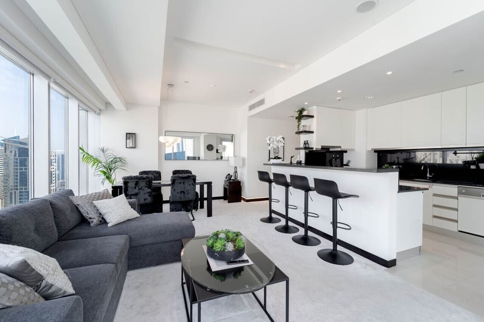 Whole Living Room and Kitchen View