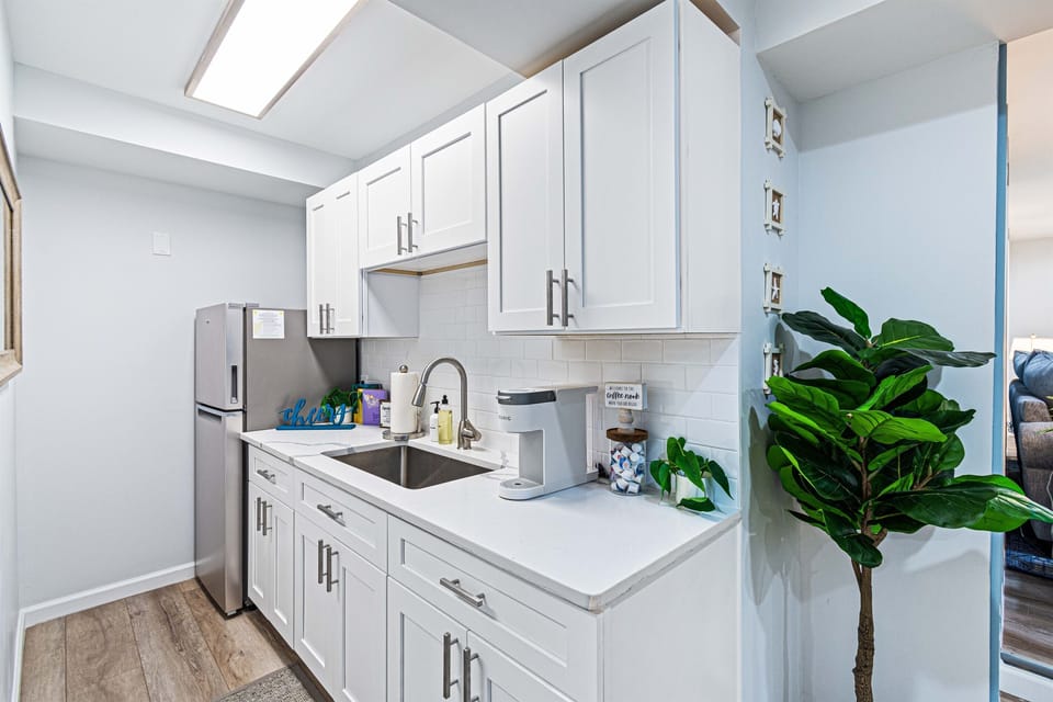 Cozy cooking space.