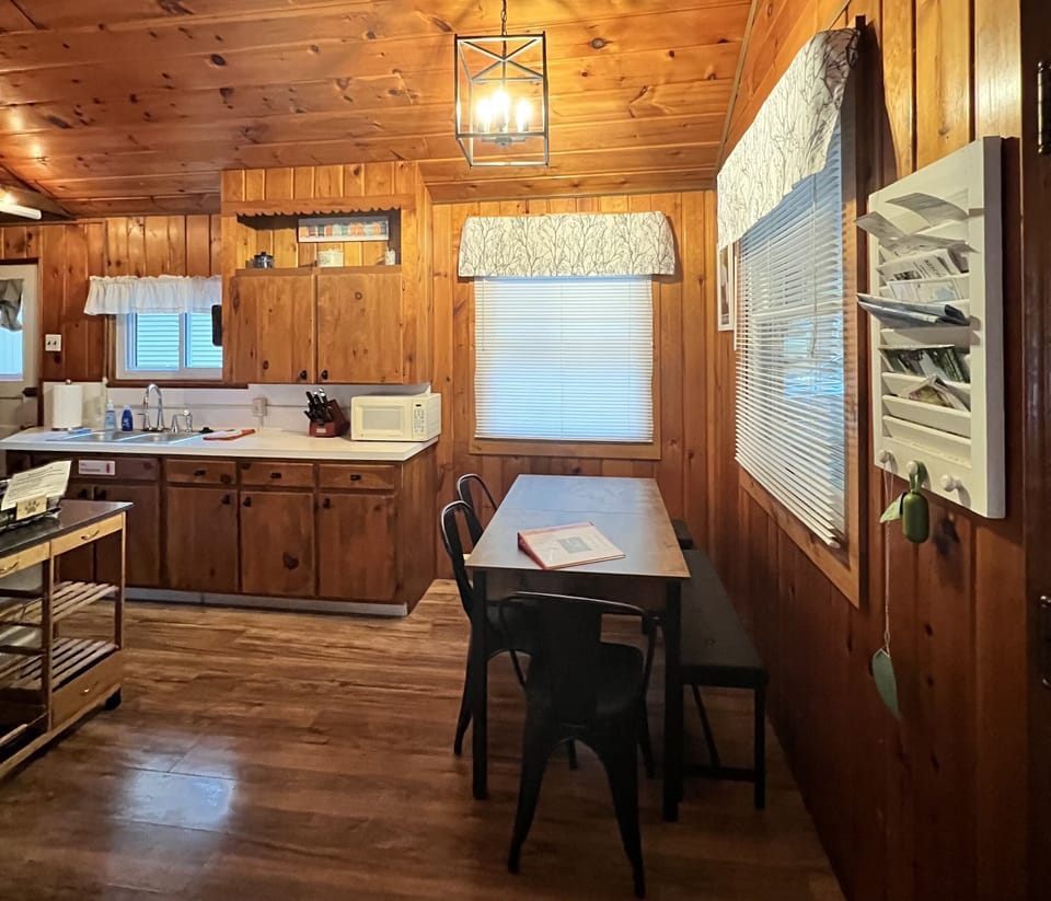 Kitchen and dining area (table has an extension that can be added)