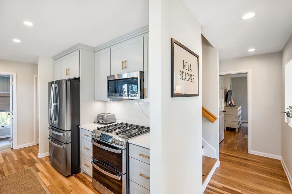 Stainless steel appliances and gas range