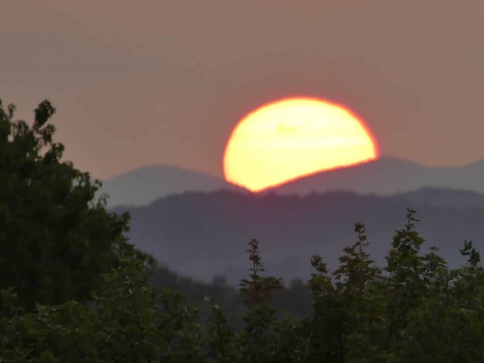 Telephoto sunset