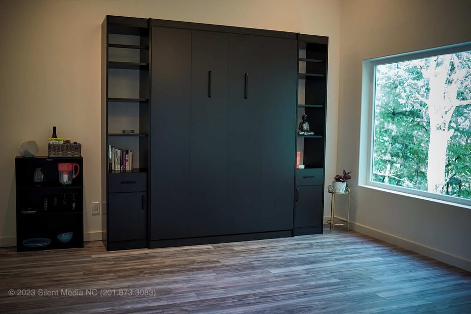 Customized and built-to-order Murphy bed in the studio! 