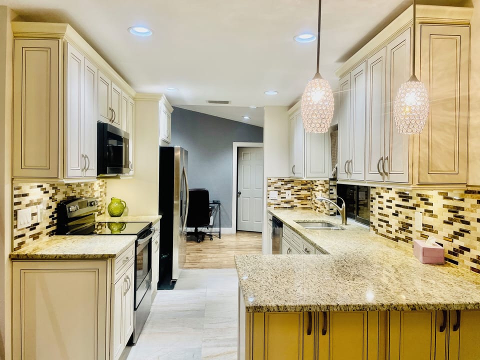 Kitchen looking to master bedroom