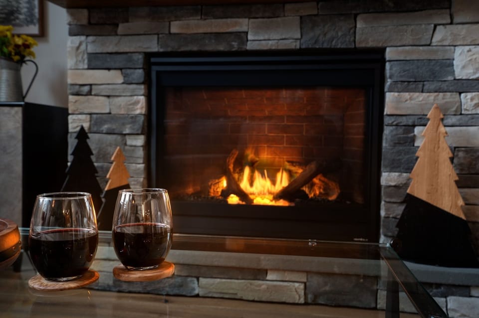 Relax by the fire after a long day on the slopes!