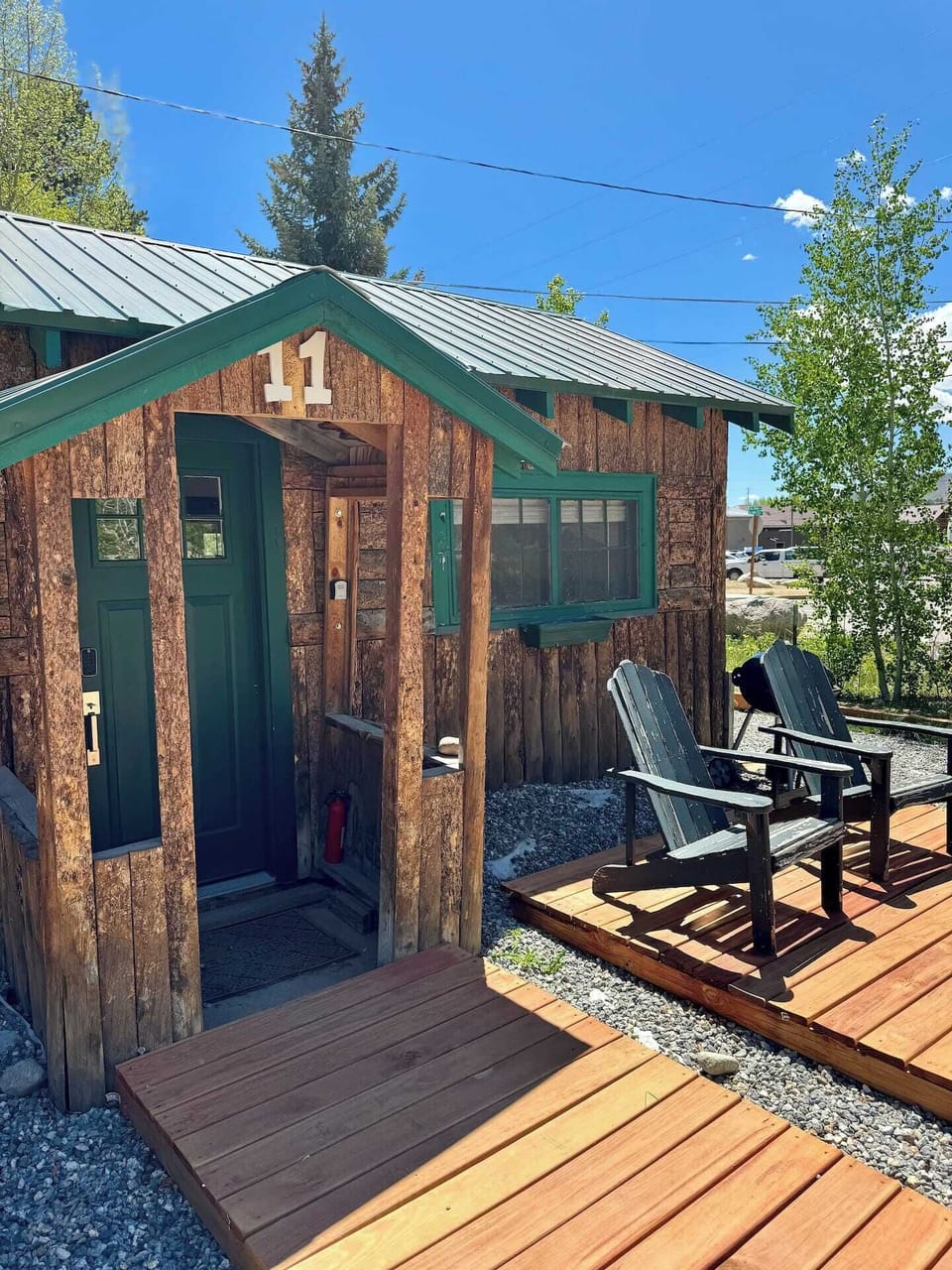 Wake up to breathtaking views of the Rocky Mountains from your private cabin. The stunning landscape changes with the seasons, offering snow-capped peaks in winter and lush greenery in summer.
