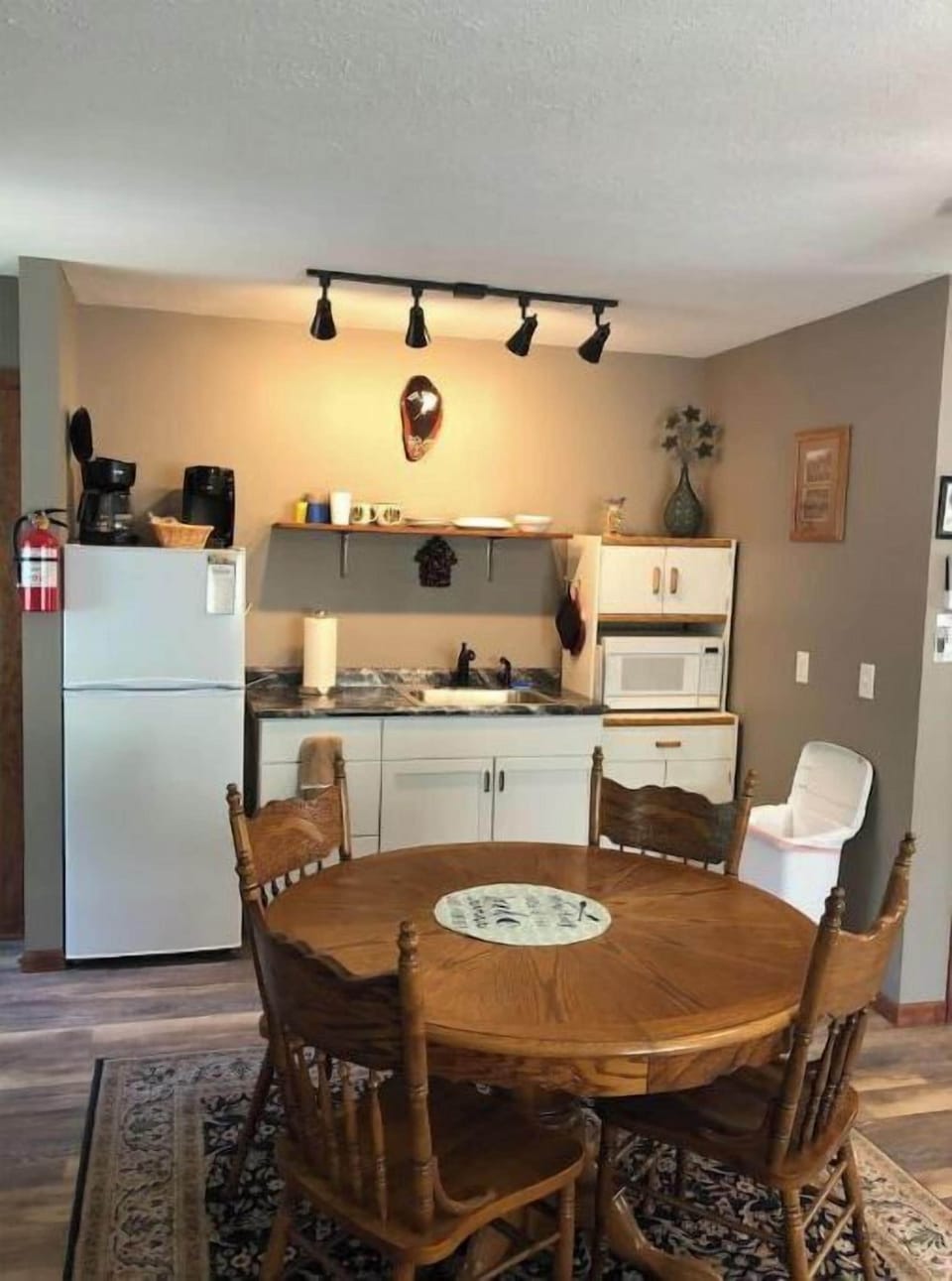 Dining and kitchen area.