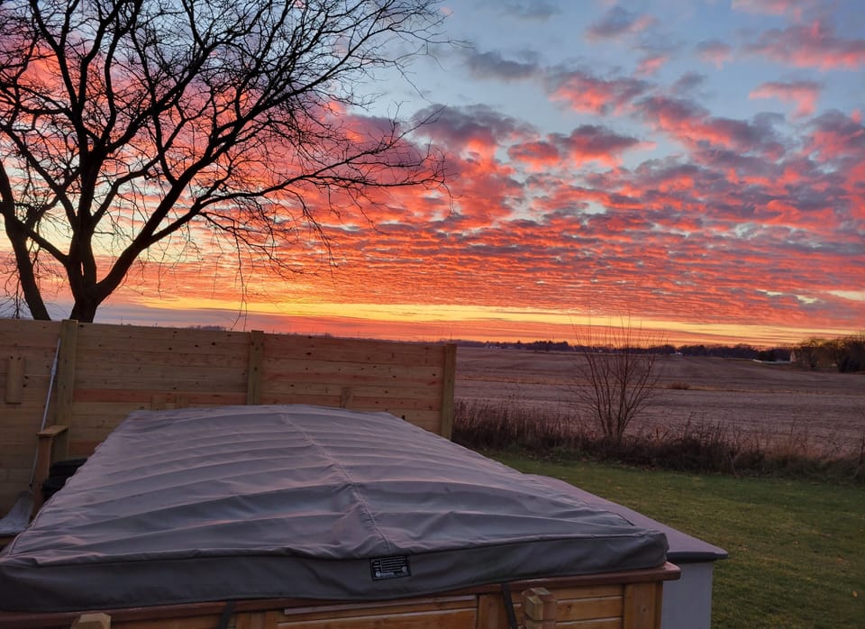 Enjoy Sunsets in  private from inside this Swim Spa