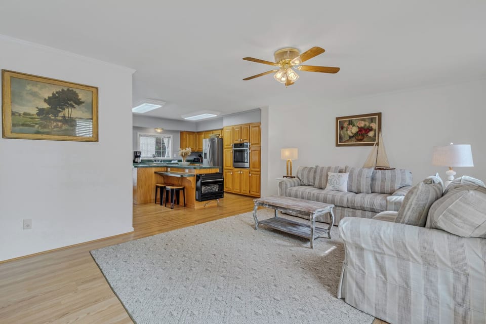 Spacious Living Room with Smart TV