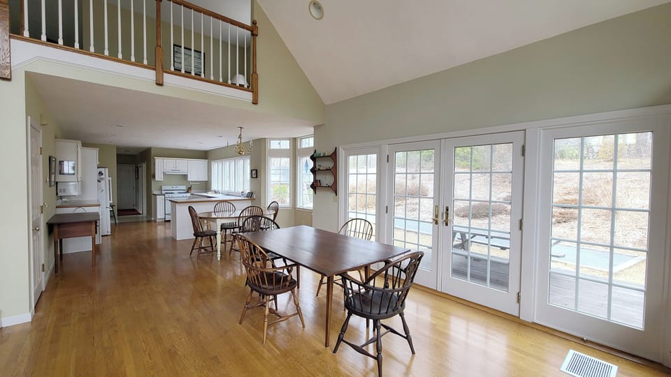 Dining area with slider to deck