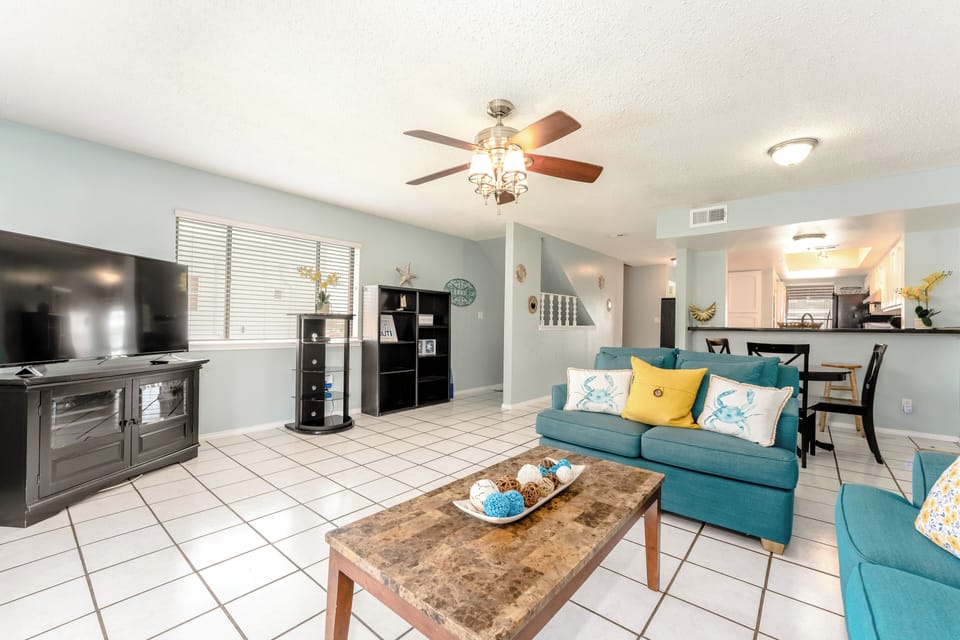 Get ready to relax and enjoy the perfect island vibe! This beach townhome has plenty of open space to hang with your friends and family.