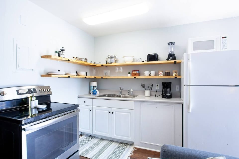 Enough supplies to start your stay with additional cleaning supplies located under the kitchen sink