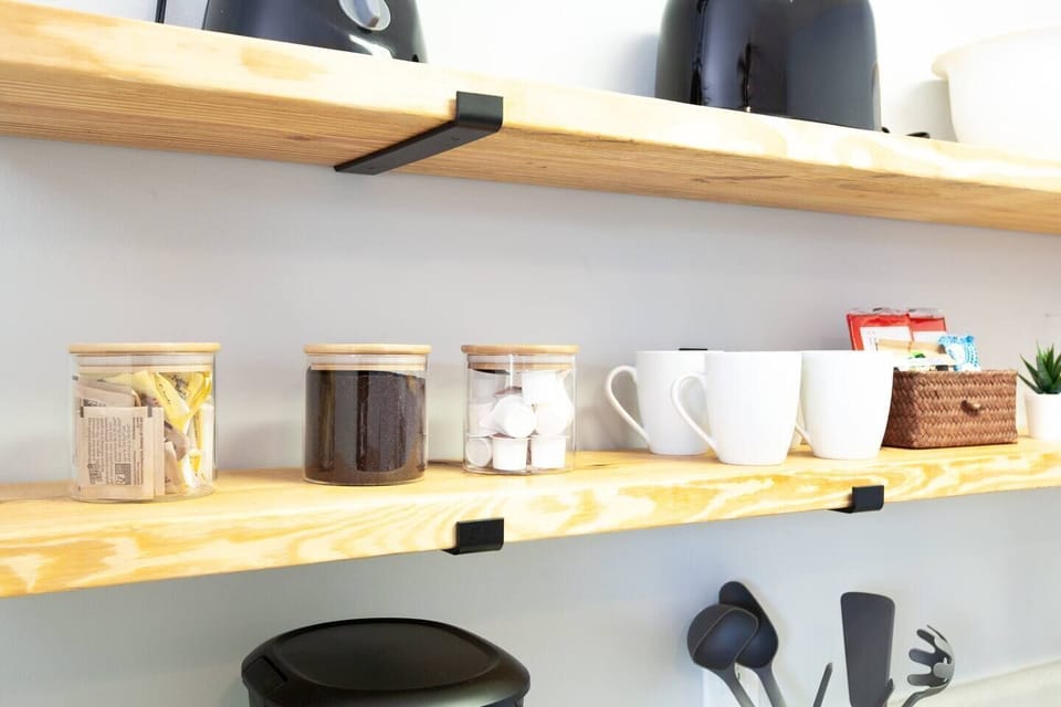 Coffee, cream, and sugar provided for your convenience
