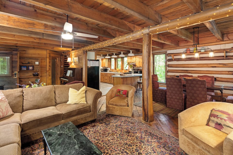 View from the living room into the kitchen