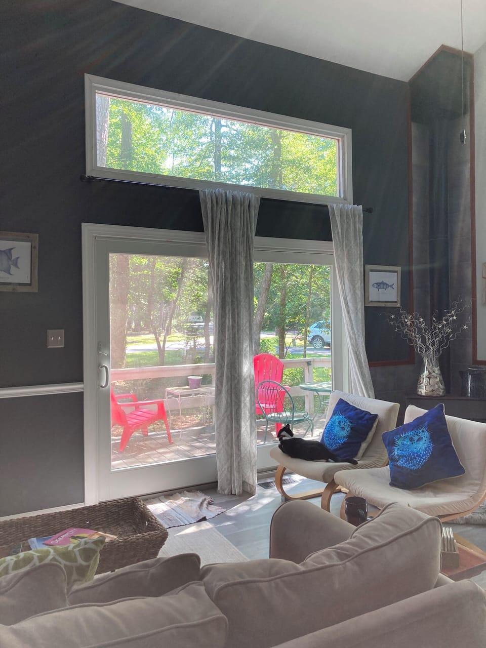 view out front slider from living room