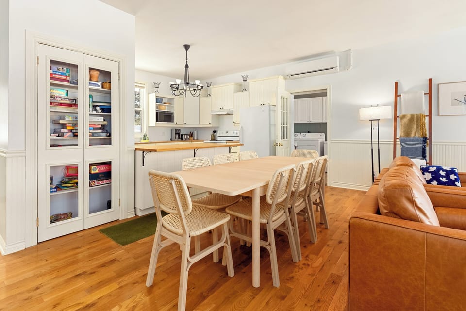 Our dining table seats up to 8 guests. After a long day outdoors, enjoy dinner!