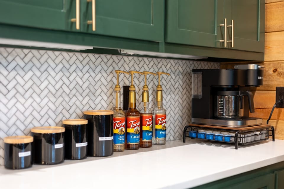 Extensive coffee bar for your morning start