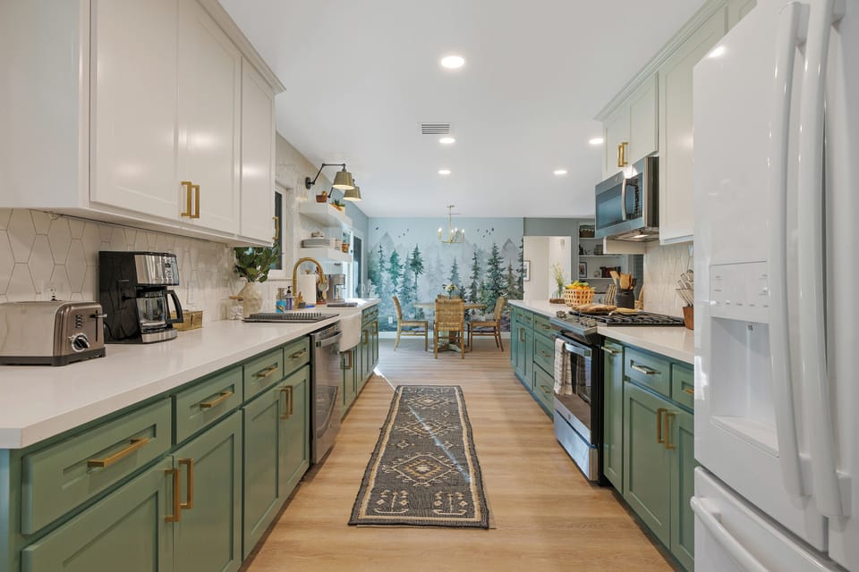 Generously-equipped main kitchen gives you that "at home" feel.