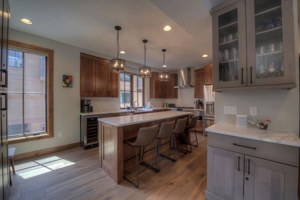 High end finishes and a bar for additional seating and enjoyment