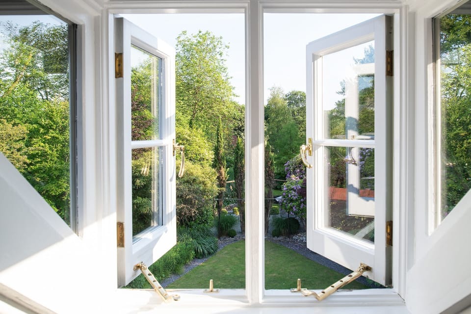 views out over the garden