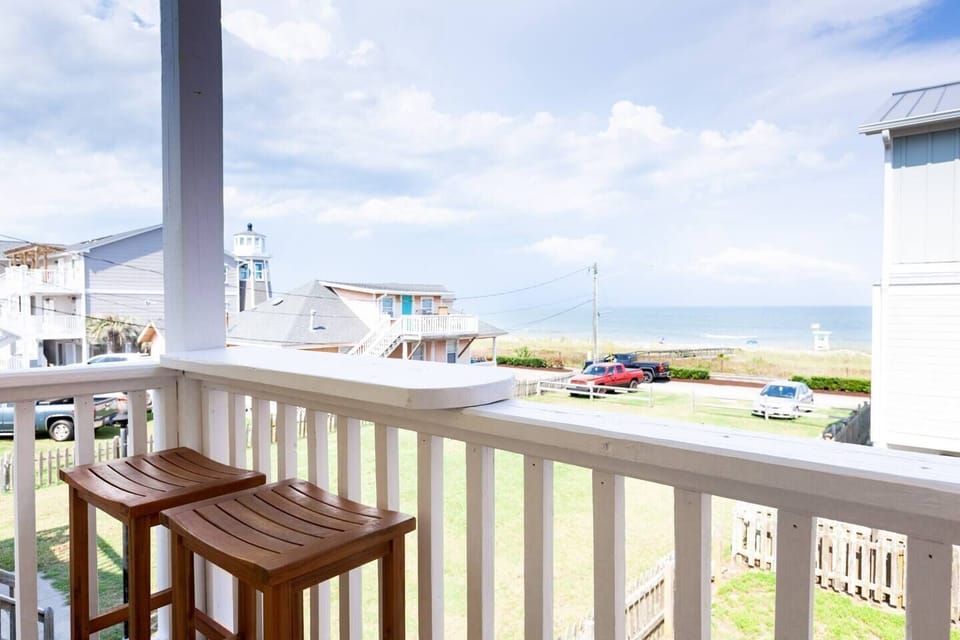Private deck overlooking the ocean